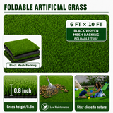 Outdoor Artificial Grass Roll - 0.7" Pile Height, 6 ft x 10 ft