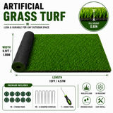 Outdoor Artificial Grass Roll - 0.7" Pile Height, 6.5 ft x 15 ft