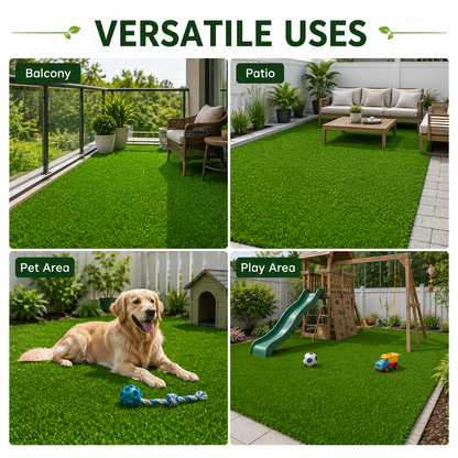Outdoor Artificial Grass Roll - 0.7" Pile Height, 7 ft x 10 ft