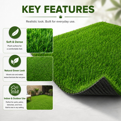Outdoor Artificial Grass Roll - 0.7" Pile Height, 7 ft x 10 ft