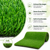 Outdoor Artificial Grass Roll - 0.7" Pile Height, 6 ft x 30 ft
