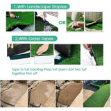 Outdoor Artificial Grass Roll - 0.7" Pile Height, 6 ft x 10 ft, Non-Adhesive Backing