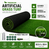 Outdoor Artificial Grass Roll - 0.7" Pile Height, 6.5 ft x 10 ft