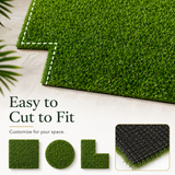 Outdoor Artificial Grass Roll - 0.7" Pile Height, 6 ft x 15 ft, Non-Adhesive Backing