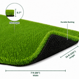 Outdoor Artificial Grass Roll - 0.7" Pile Height, 3 ft x 32 ft