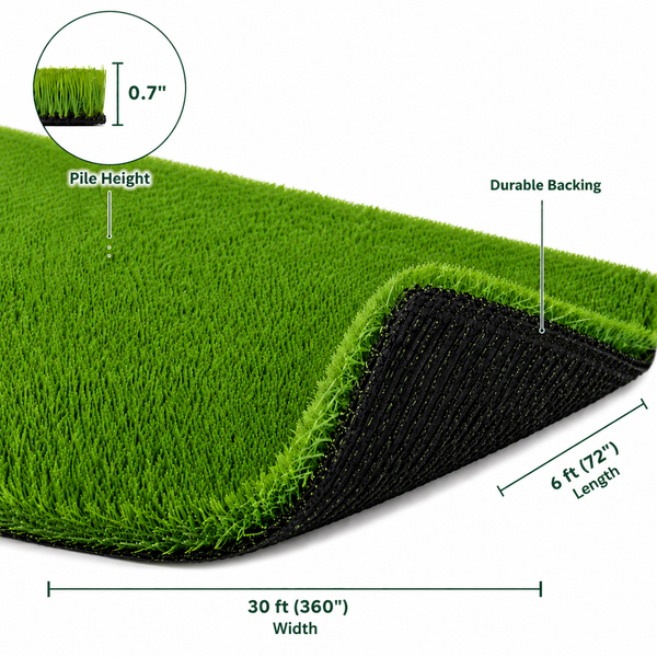 Outdoor Artificial Grass Roll - 0.7
