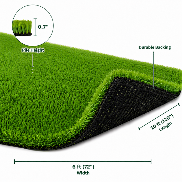 Outdoor Artificial Grass Roll - 0.7