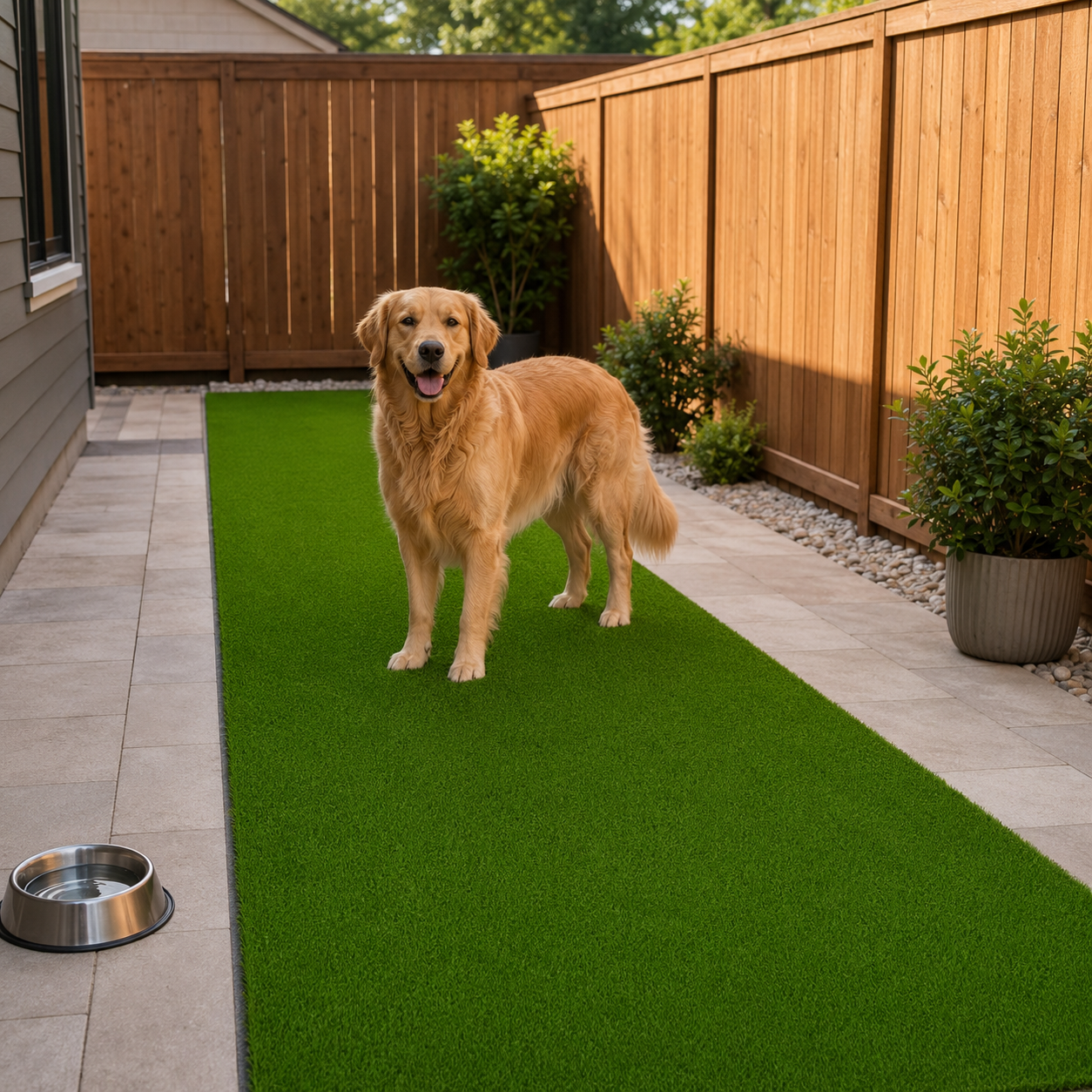 Outdoor Artificial Grass Roll - 0.7" Pile Height, 3.3 ft x 16.4 ft , Non-Adhesive Backing
