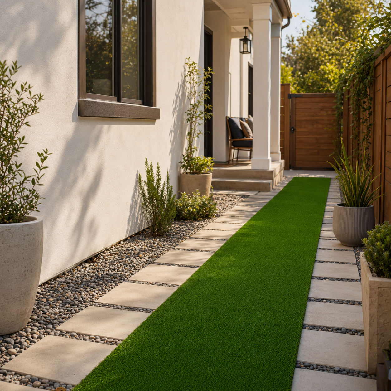 Outdoor Artificial Grass Roll - 0.7" Pile Height, 3.3 ft x 16.4 ft , Non-Adhesive Backing