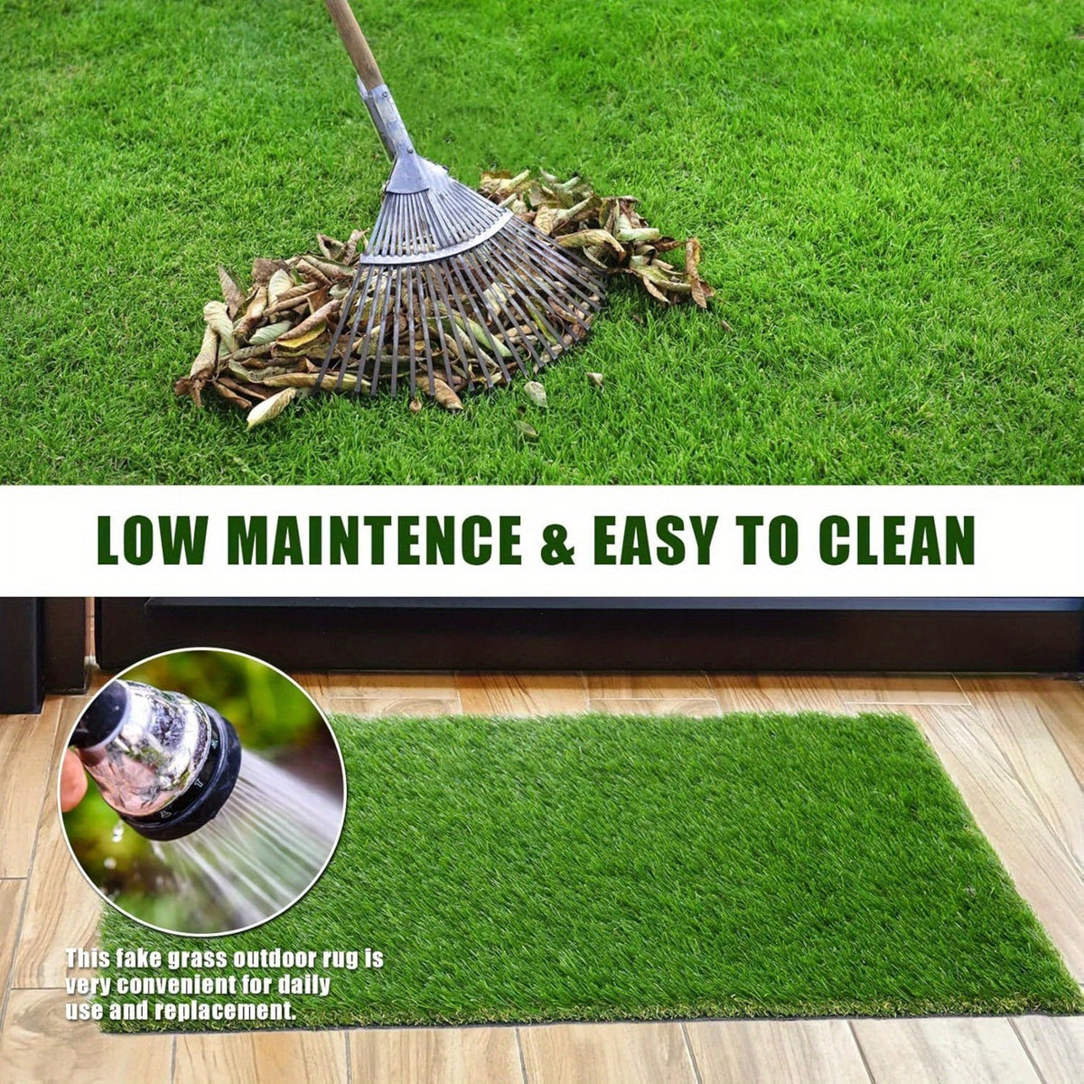 Artificial Grass roll 0.7in-Height 4colors 6.5ft-width 15ft-length