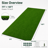 Artificial Grass roll 0.7in-Height 2colors 7ft-width 16ft-length