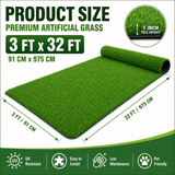 Artificial Grass roll 0.7in-Height 2colors 3ft-width 32ft-length
