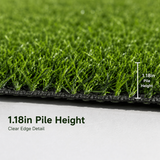 Outdoor Artificial Grass Roll - 0.7" Pile Height, 6 ft x 20 ft
